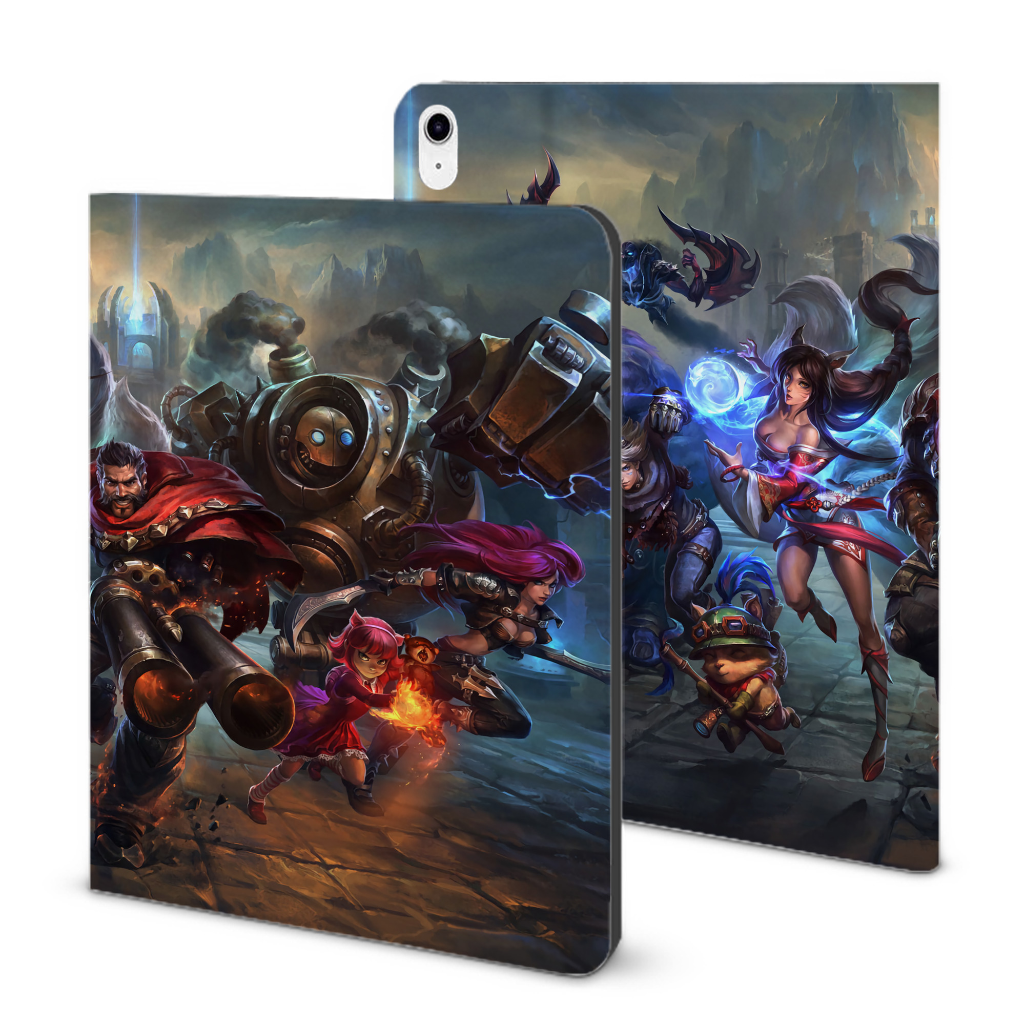 （画像用） リーグ・オブ・レジェンド League of Legends LOL IPad ケース ブック型 PUレザー TPU 耐衝撃 軽量 薄型 ペン収納なし 全面保護 IPad 各モデル対応